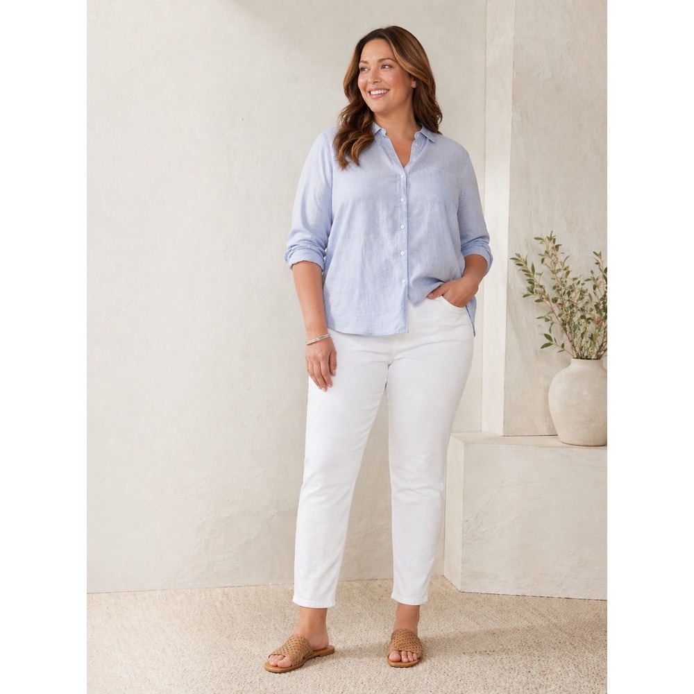 J.‎ Jill Women Authentic Fit Slim Ankle Jeans 26W White Coastal Minimalist